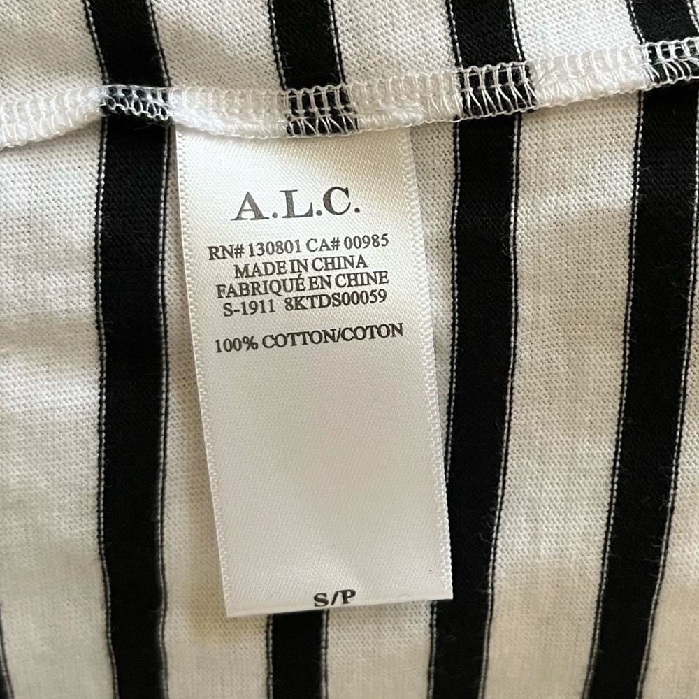 NWT A.L.C | Classic Kidman Jersey Knit Dress in Black and White Stripe | Size S - Picture 11 of 12